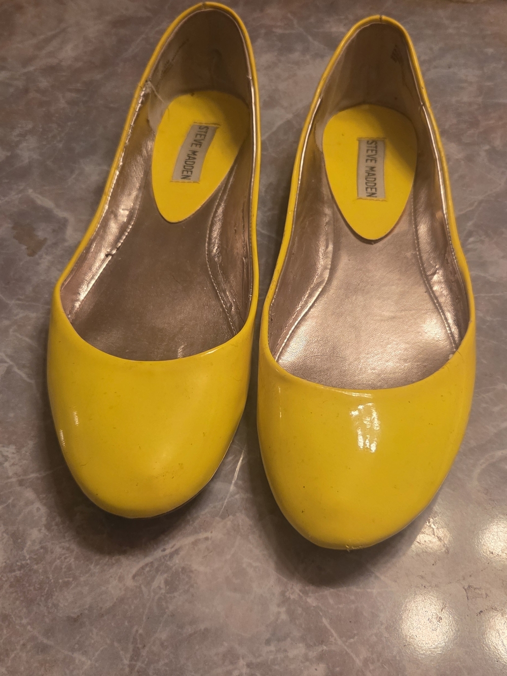 Steve Madden Yellow Patent Ballet Flats